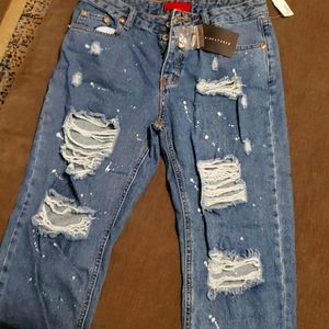 Signature 8 ripped bleached jeans